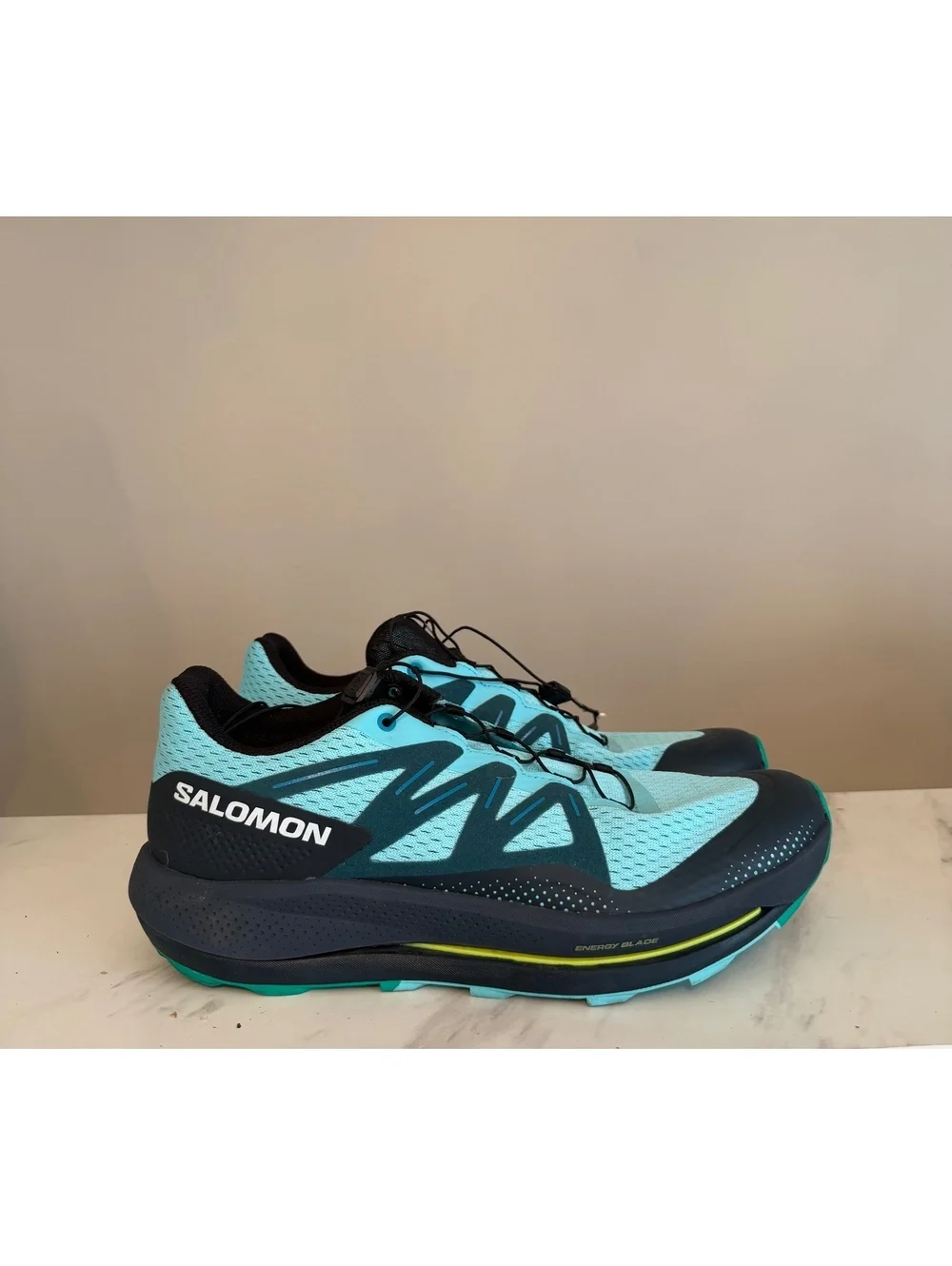 Salomon Pulsar Trail Running Shoes - Men's Size 10 (EUR 44) Light Blue Dark Navy